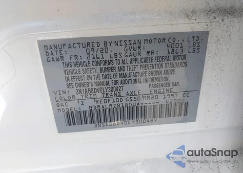 2020 Nissan Sentra Sr Xtronic Cvt from USA, damaged, VIN 3N1AB8DV0LY300427